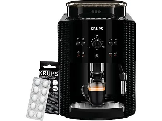 Macchina da caffè superautomatica - Krups Roma EA81K870, 1450 W, 15 bar, 1.7 L, 3 temperature, 2 tazze, Sistema Thermoblock, Kit di pulizia incluso, Nero