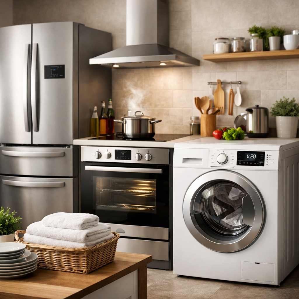 Cucina moderna attrezzata con elettrodomestici